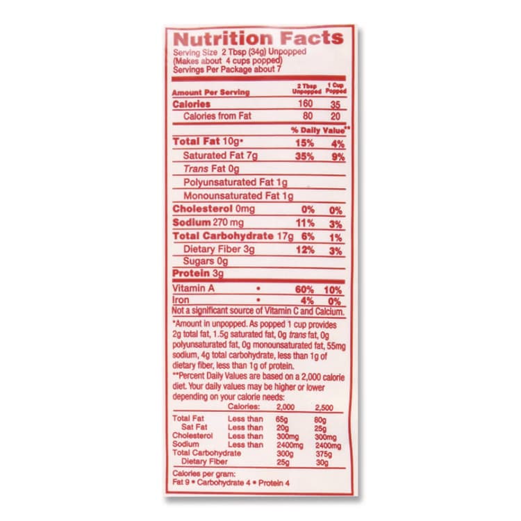 GOLD MEDAL PRODUCTS COMPANY Mega Pop Popcorn, Butter, 8 oz Bag, 36 Bags/Carton (GOM2836) thumbnail 3