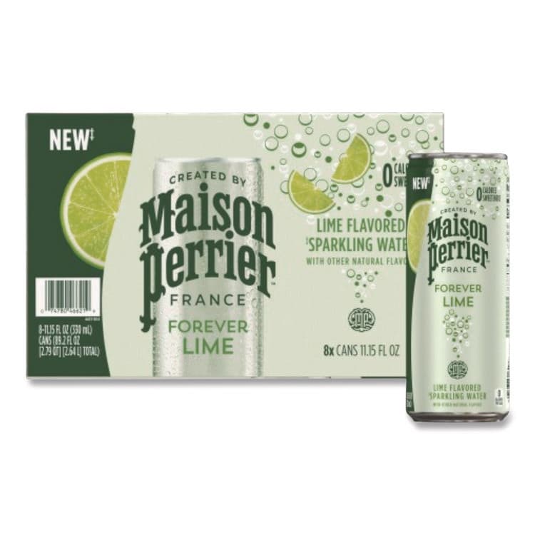 NESTLE Maison Perrier Sparkling Water,11.15 oz Can, Lime, 8 Cans/Box (PRR85129)