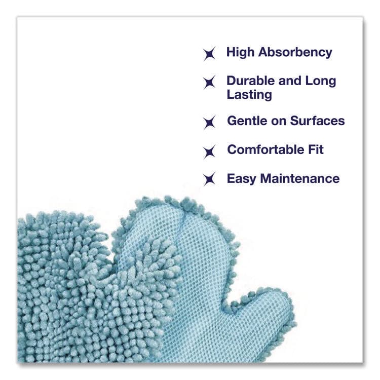 CHAGRINOVATIONS Chenille Scrubbing Mitts, Blue, 2 Mitts (CH7TU05721) thumbnail 2