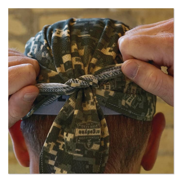 ERGODYNE CORPORATION Chill-Its 6615 High-Performance Bandana Doo Rag with Terry Cloth Sweatband, One Size Fits Most, Camo (EGO12478) thumbnail 3