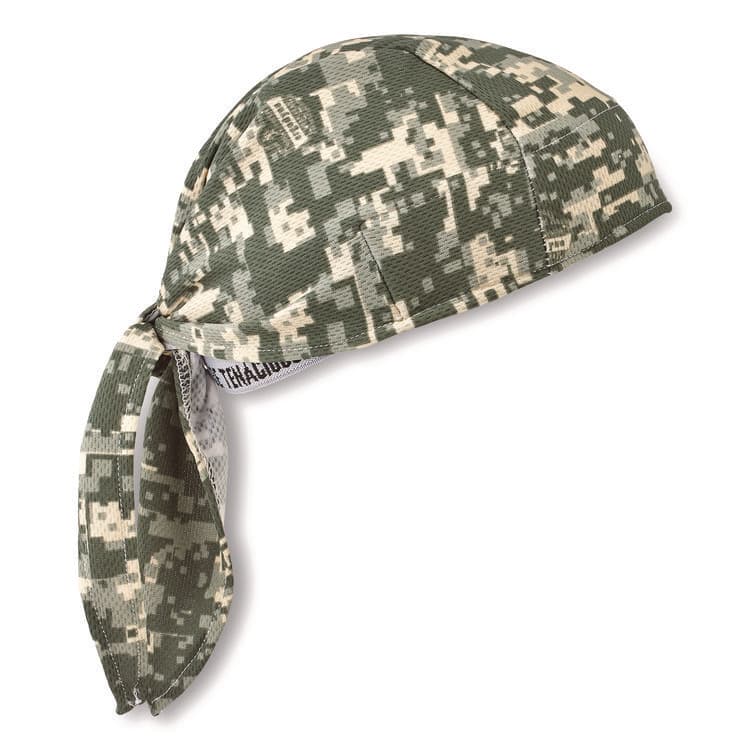 ERGODYNE CORPORATION Chill-Its 6615 High-Performance Bandana Doo Rag with Terry Cloth Sweatband, One Size Fits Most, Camo (EGO12478)