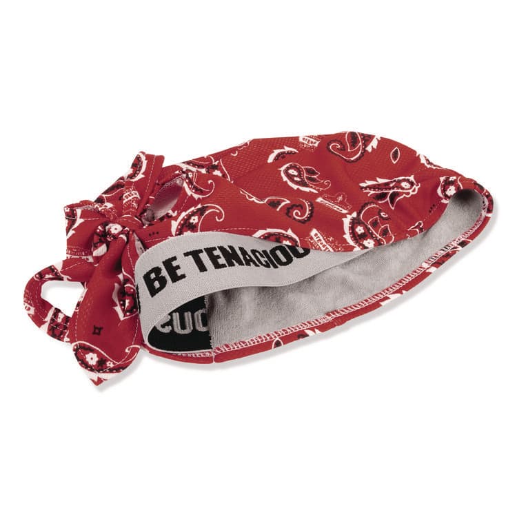 ERGODYNE CORPORATION Chill-Its 6615 High-Performance Bandana Doo Rag with Terry Cloth Sweatband, One Size Fits Most, Red Western (EGO12479) thumbnail 2