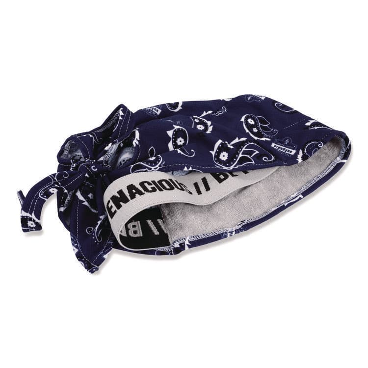 ERGODYNE CORPORATION Chill-Its 6615 High-Performance Bandana Doo Rag with Terry Cloth Sweatband, One Size Fits Most, Navy Western (EGO12480) thumbnail 2