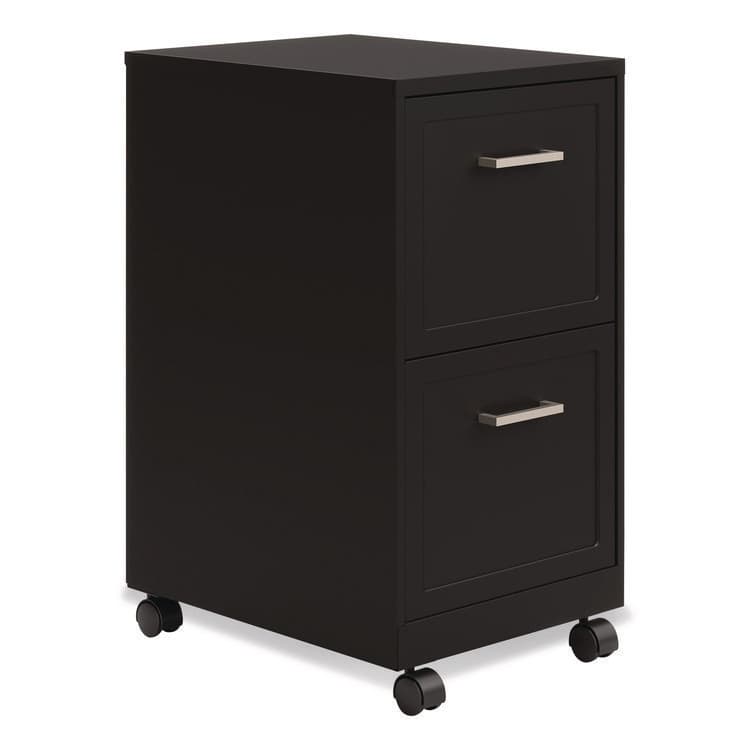 ALERA Two-Drawer Mobile Vertical File, 2 Letter-Size File Drawers, 14.25 x 18 x 26.7, Black (ALEHSVF1824BL)