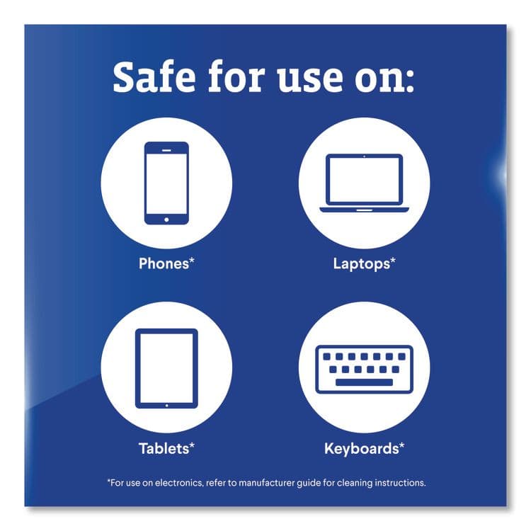 CLOROX SALES CO. CloroxPro ScreenPlus Screen Sanitizing Wipes, 6 x 8, Citrus Blend, White, 75/Canister, 6 Canisters/Carton (CLO60724CT) thumbnail 3