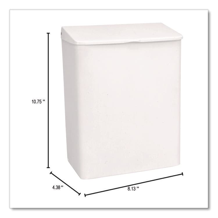 IMPACT PRODUCTS, LLC Enamel Feminine Napkin Receptacle, Metal, White (IMP25033000) thumbnail 2