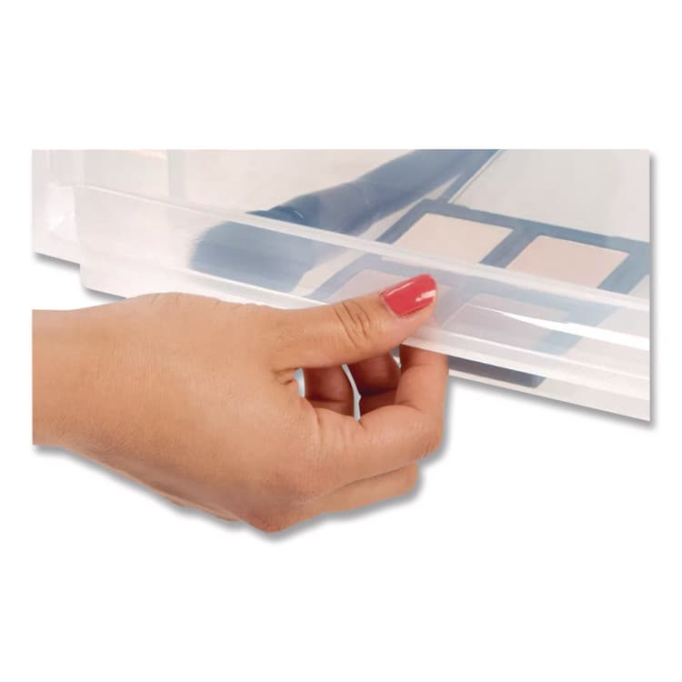 IRIS USA, Stackable Storage Drawer, 5.5 gal, 15.7" x 19.7" x 6.5", Gray/Translucent Frost (IRS170441) thumbnail 4