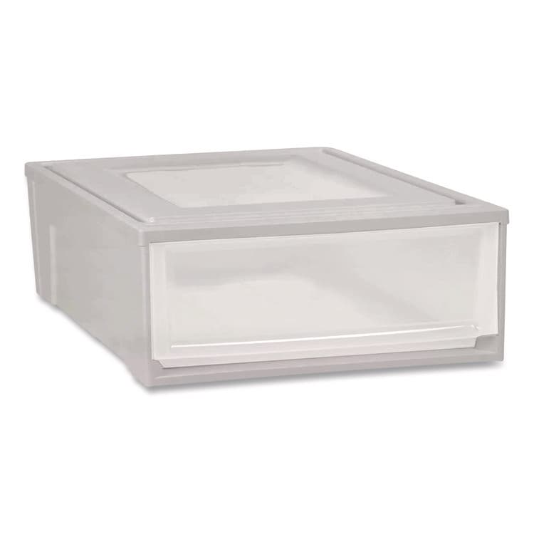 IRIS USA, Stackable Storage Drawer, 7.75 gal, 15.75" x 19.62" x 9", Gray/Translucent Frost (IRS170473) thumbnail 2