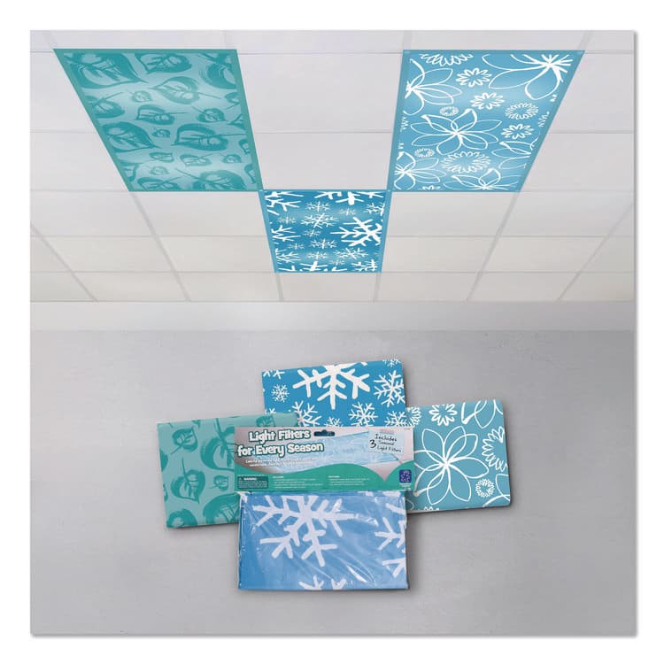 EDUCATIONAL INSIGHTS, Fluorescent Light Filter Covers, Rectangular, Seasonal Designs, Blue, 3 Covers (EII1233) thumbnail 3