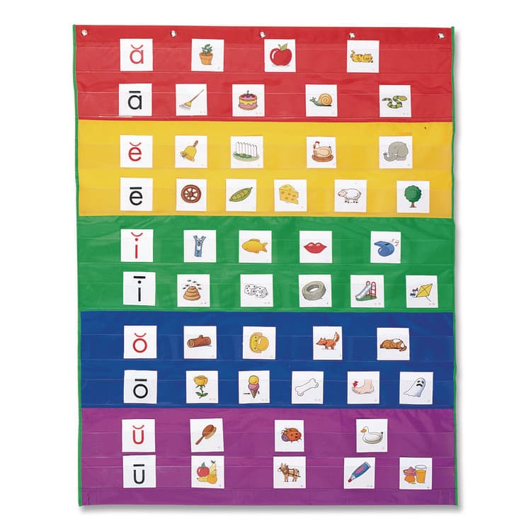 LEARNING RESOURCES Rainbow Pocket Chart, 10 Pockets, 33.5" w x 42" h, Assorted Colors (LRNLER2197) thumbnail 2