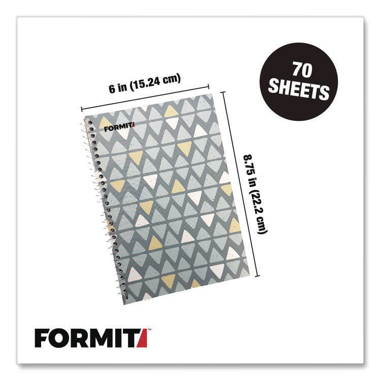 CHAGRINOVATIONS Notebook, Triangle Pattern, 1-Subject, Wide/Legal Rule, Blue/Yellow/Light Blue, (70) 8.75 x 6 Sheets (CH7FI68188) thumbnail 4