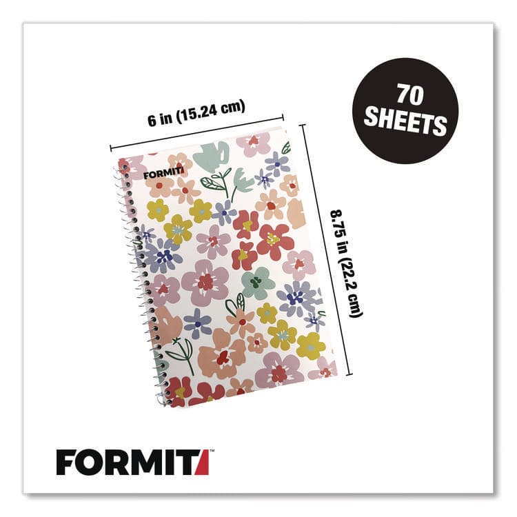 CHAGRINOVATIONS Notebook, Floral Design, 1-Subject, Wide/Legal Rule, Pink/Yellow/Green, (70) 8.75 x 6 Sheets (CH7FI68189) thumbnail 4