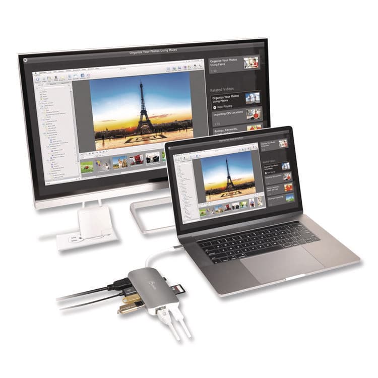 J5CREATE USB-C Multiport Adapter, Gray/White (JCRJCD383) thumbnail 3