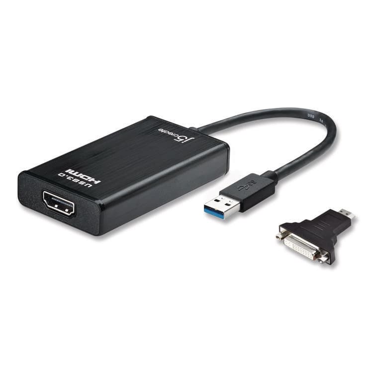 J5CREATE USB to HDMI/DVI Adapter, 7.87", Black (JCRJUA350A) thumbnail 3