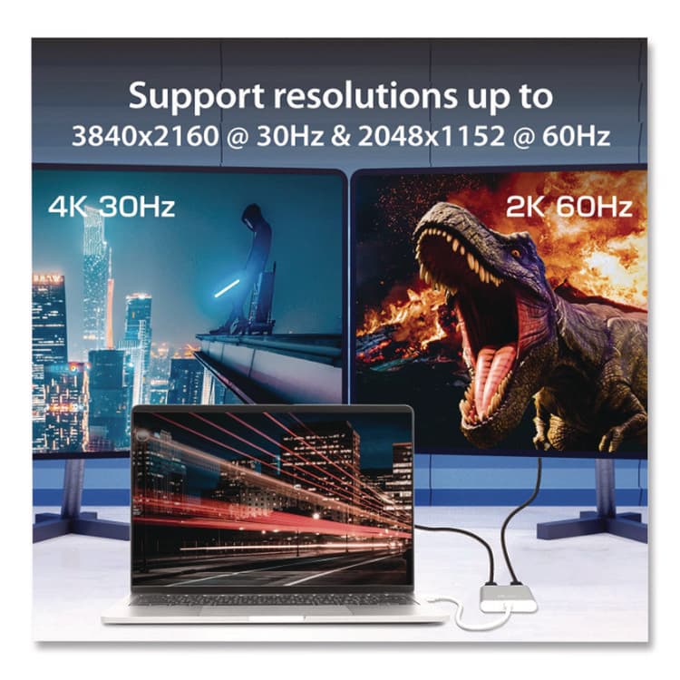 J5CREATE USB to HDMI Adapter, 7.87", Silver/White (JCRJUA365) thumbnail 4