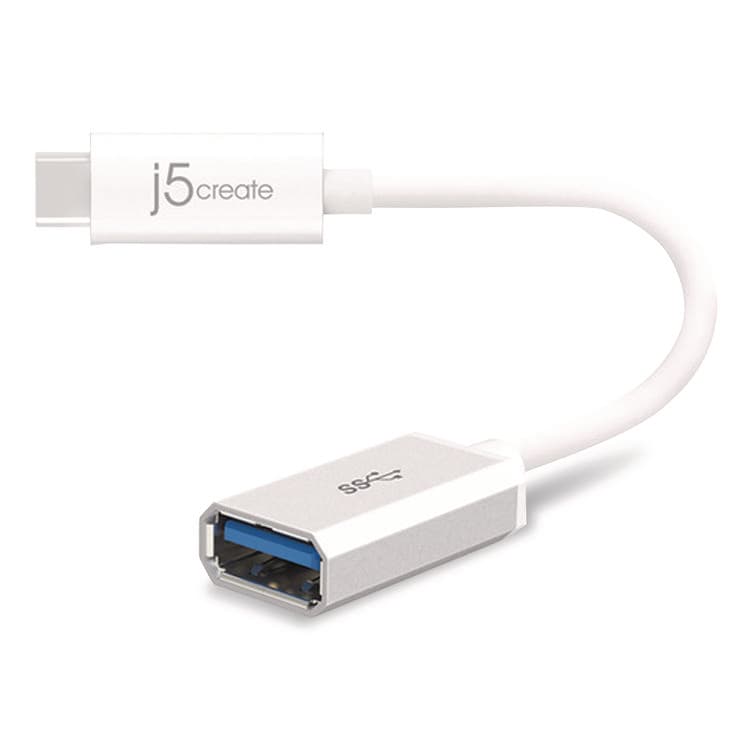J5CREATE USB-C to USB Adapter, 4", Silver/White (JCRJUCX05US) thumbnail 3