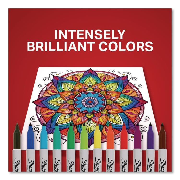 SANFORD Fine Tip Permanent Markers, Fine Bullet Tip, Assorted Colors, 12/Pack (SAN30075PP) thumbnail 3