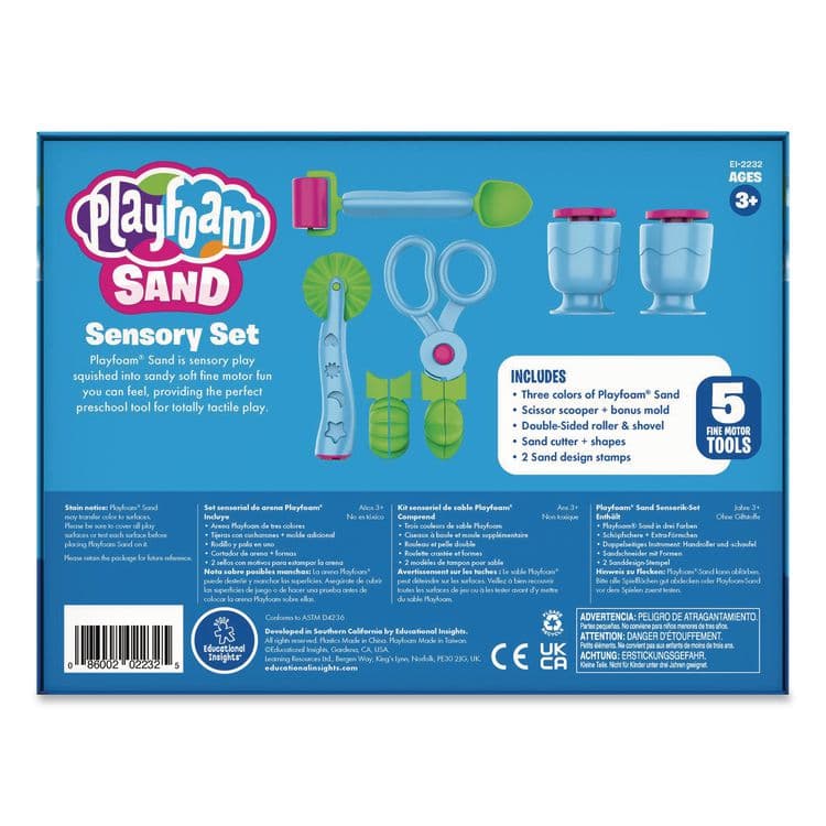 EDUCATIONAL INSIGHTS, Playfoam Sand Sensory Set: Five Tools and Three Assorted Color 6 oz Packs of Sand, Ages 3 to 7, 8 Pieces (EII2232) thumbnail 2