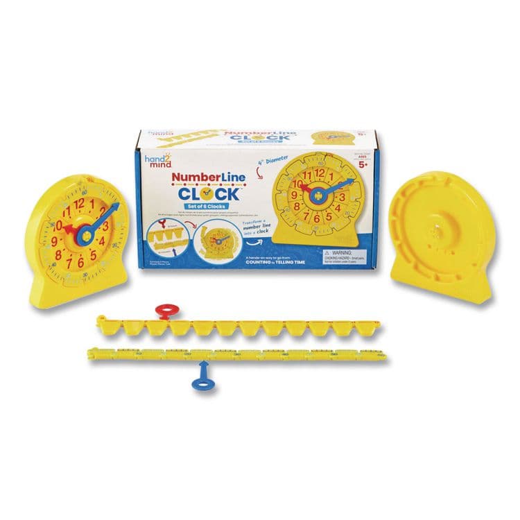 LEARNING RESOURCES NumberLine Clock Set, Grades K to 4, 6 Pieces (HDM92287)