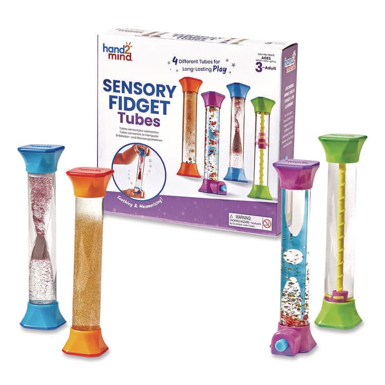 LEARNING RESOURCES Sensory Fidget Tubes, Ages 3 and Up, Assorted Colors, 4 Pieces (HDM92419) thumbnail 4