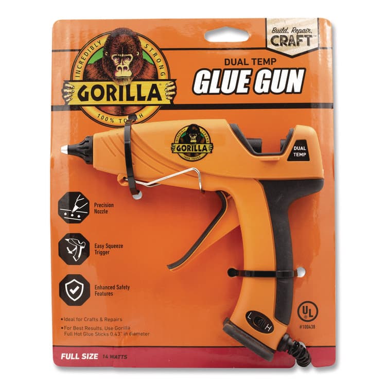 GORILLA GLUE COMPANY Dual Temp Hot Glue Gun, Orange/Black (GOR100424) thumbnail 2
