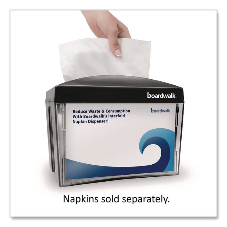 BOARDWALK Interfold Napkin Dispenser, 7.9 x 5.6 x 7.9, Black (BWK1503) thumbnail 4