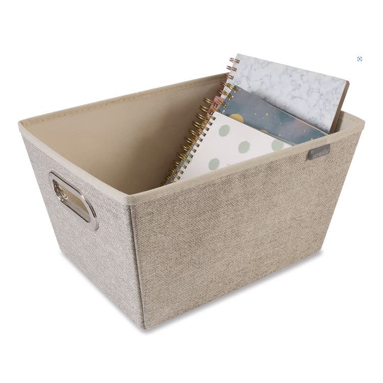 KENNEDY INTERNATIONAL Storage Tote, Medium, 7.5" x 10.8" x 13", Tan (KNI25434FEJ) thumbnail 3