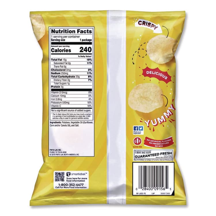 FRITO-LAY, . Regular Potato Chips, 1.5 oz Bag, 64/Carton (LAYFRI44359) thumbnail 3