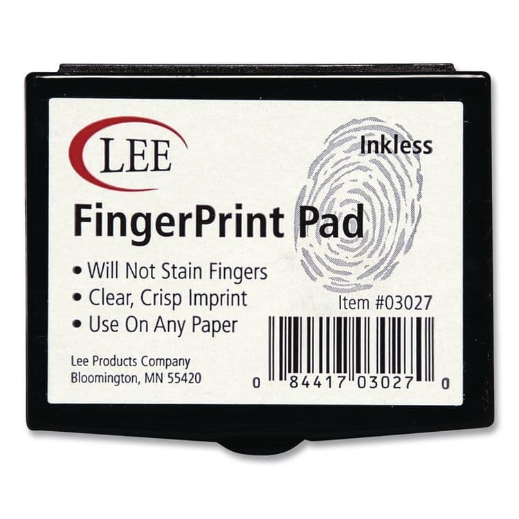 LEE PRODUCTS COMPANY Inkless Fingerprint Pad, 2.25" x 1.75", Black, 3/Pack (LEE03037) thumbnail 4