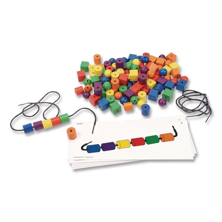 LEARNING RESOURCES Beads and Pattern Card Set, Grades Pre-K to 2, 130 Pieces (LRNLER0139) thumbnail 2