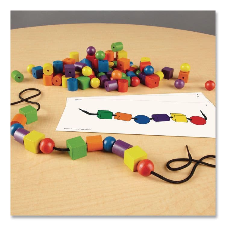 LEARNING RESOURCES Beads and Pattern Card Set, Grades Pre-K to 2, 130 Pieces (LRNLER0139) thumbnail 4