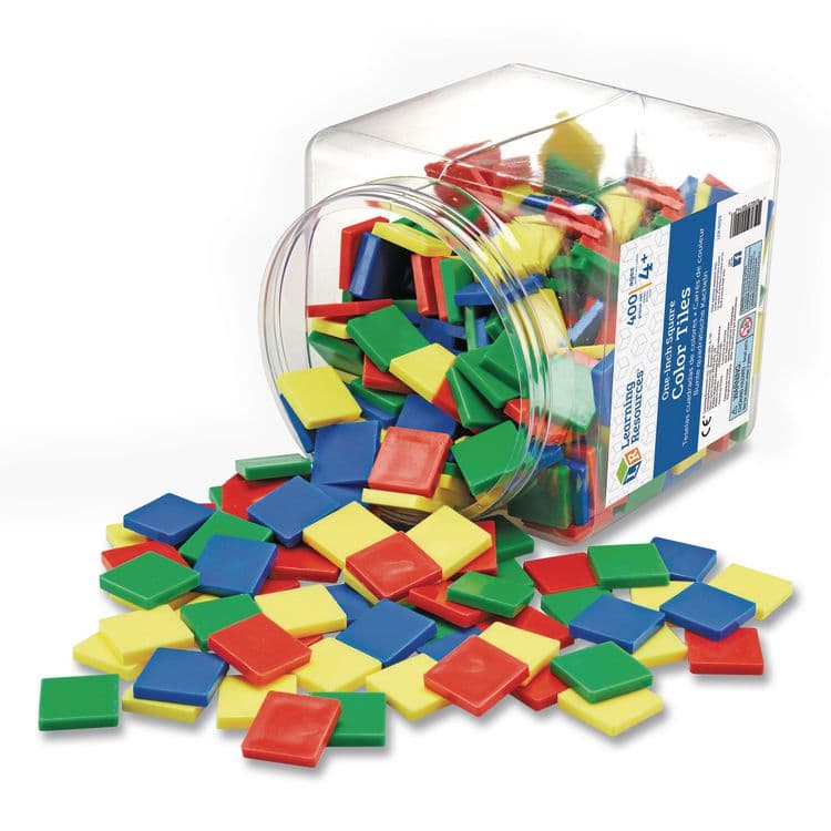 LEARNING RESOURCES Square Color Tiles, Pre-K to K, 400 Pieces (LRNLER0203) thumbnail 2