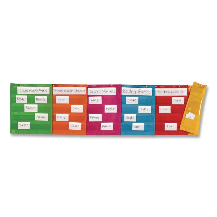 LEARNING RESOURCES Magnetic Pocket Chart Squares, Classroom/Teacher Organizer Set, 7 Pockets, Assorted Colors, Set of 6 (LRNLER2386) thumbnail 2