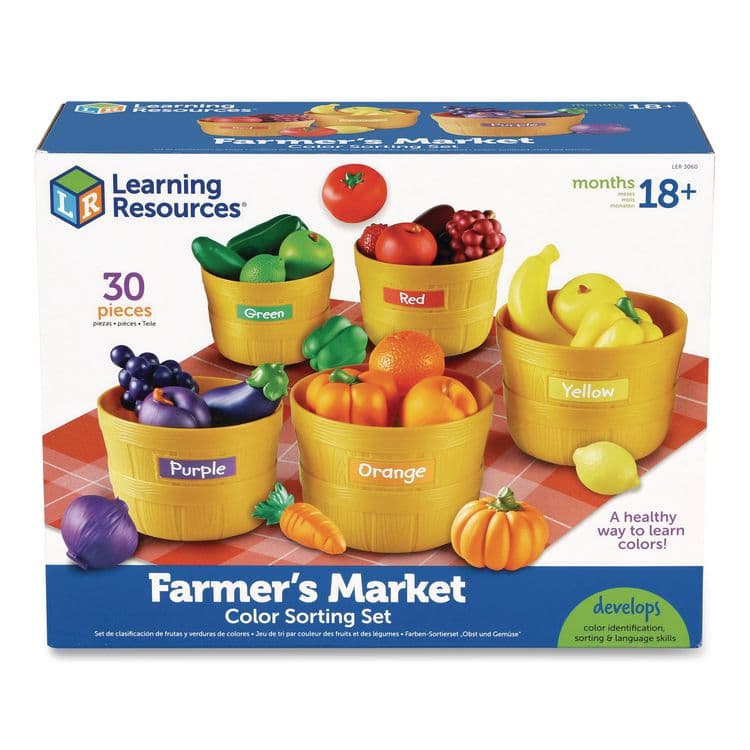 LEARNING RESOURCES Farmer's Market Color Sorting Set, Pre-K to K, 30 Pieces (LRNLER3060)