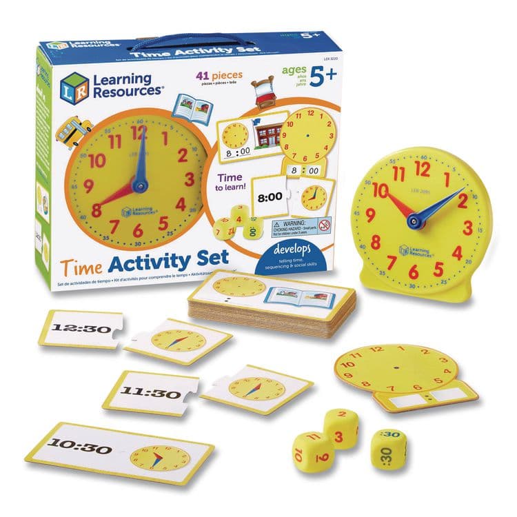 LEARNING RESOURCES Time Activity Set, 1 to 12 Players, Grades K to 1, 41 Pieces (LRNLER3220) thumbnail 2