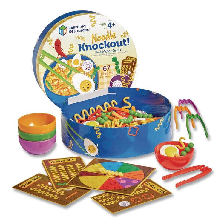 LEARNING RESOURCES Noodle Knockout Fine Motor Game, 1 to 4 Players, Ages 4 and Up, 67 Pieces (LRNLER5549) thumbnail 2