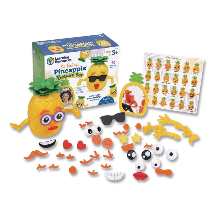 LEARNING RESOURCES Big Feelings Pineapple Deluxe Set, Ages 3 and Up, Yellow/Green/Orange, 50 Pieces (LRNLER6375) thumbnail 2