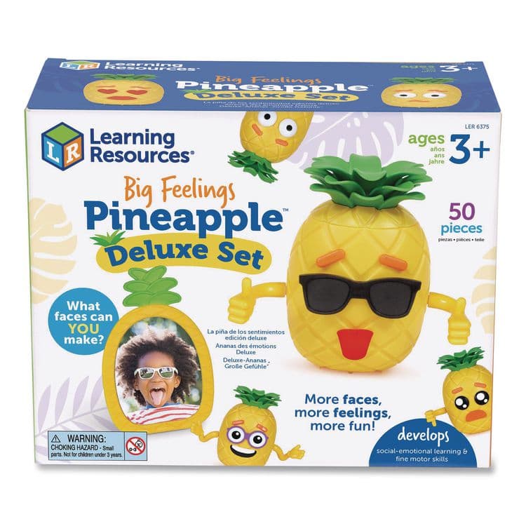 LEARNING RESOURCES Big Feelings Pineapple Deluxe Set, Ages 3 and Up, Yellow/Green/Orange, 50 Pieces (LRNLER6375)