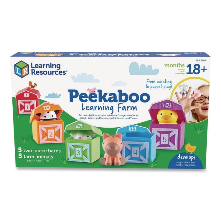 LEARNING RESOURCES Peekaboo Learning Farm, Pre-K to K, 10 Pieces (LRNLER6805)