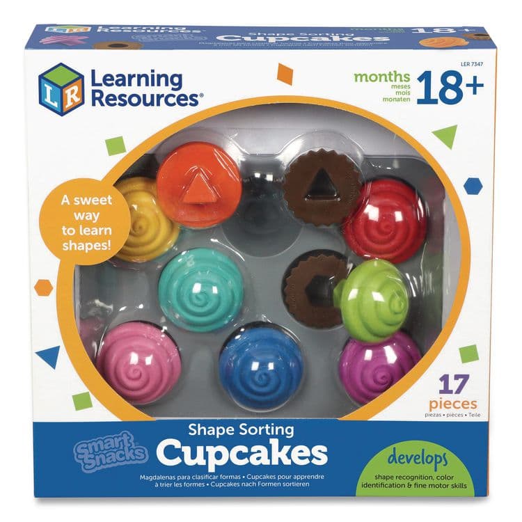 LEARNING RESOURCES Smart Snacks Shape Sorting Cupcakes, Pre-K, 17 Pieces (LRNLER7347)