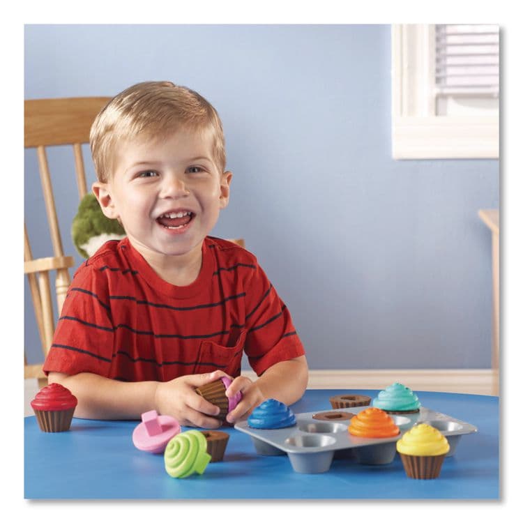 LEARNING RESOURCES Smart Snacks Shape Sorting Cupcakes, Pre-K, 17 Pieces (LRNLER7347) thumbnail 4