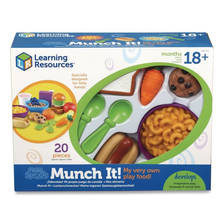 LEARNING RESOURCES New Sprouts Munch It! Food Set, Pre-K to K, 20 Pieces (LRNLER7711)