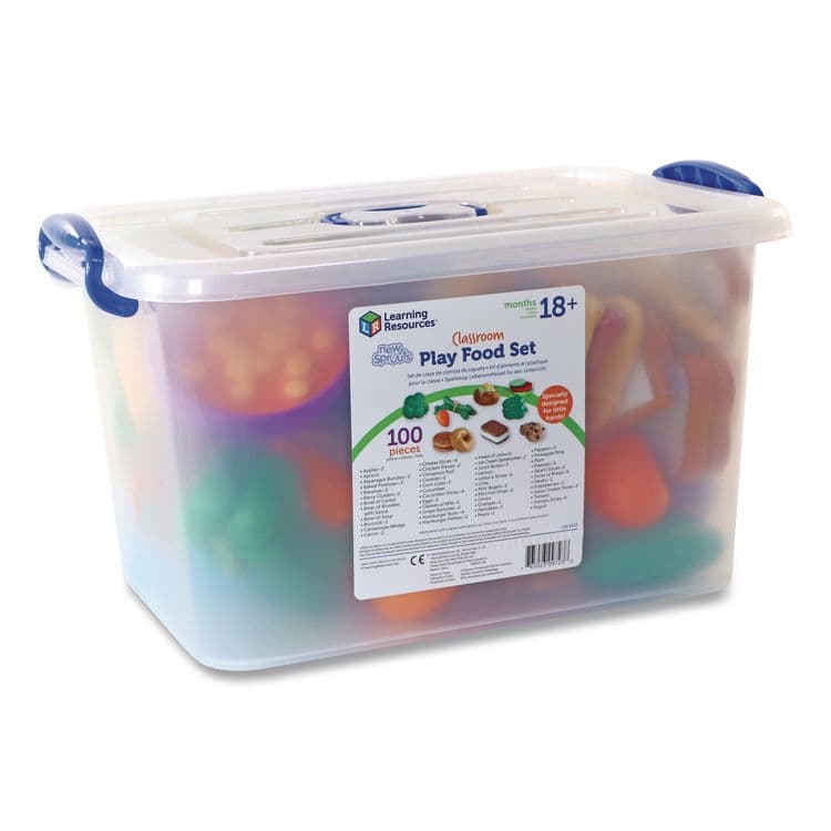 LEARNING RESOURCES New Sprouts Classroom Play Food Set, Pre-K to K, 100 Pieces (LRNLER9723)