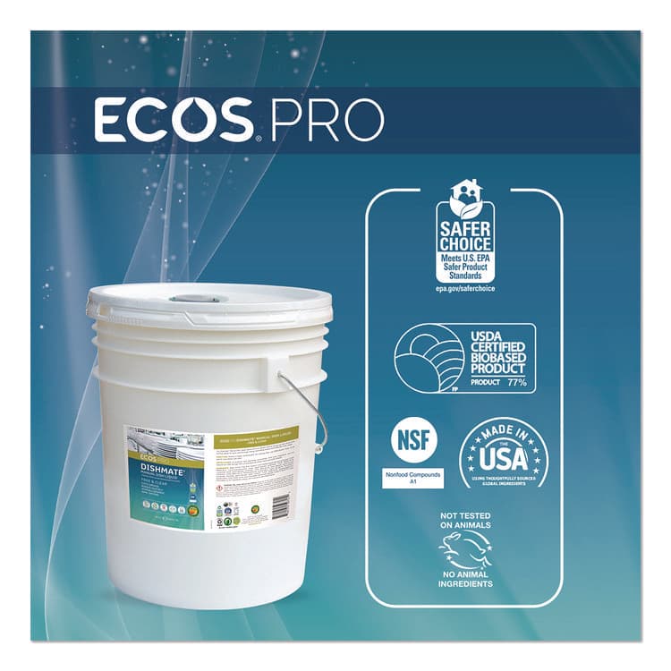EARTH FRIENDLY PRODUCTS Dishmate Manual Dish Liquid, Free and Clear, 5 gal Pail (EOPPL972105) thumbnail 2