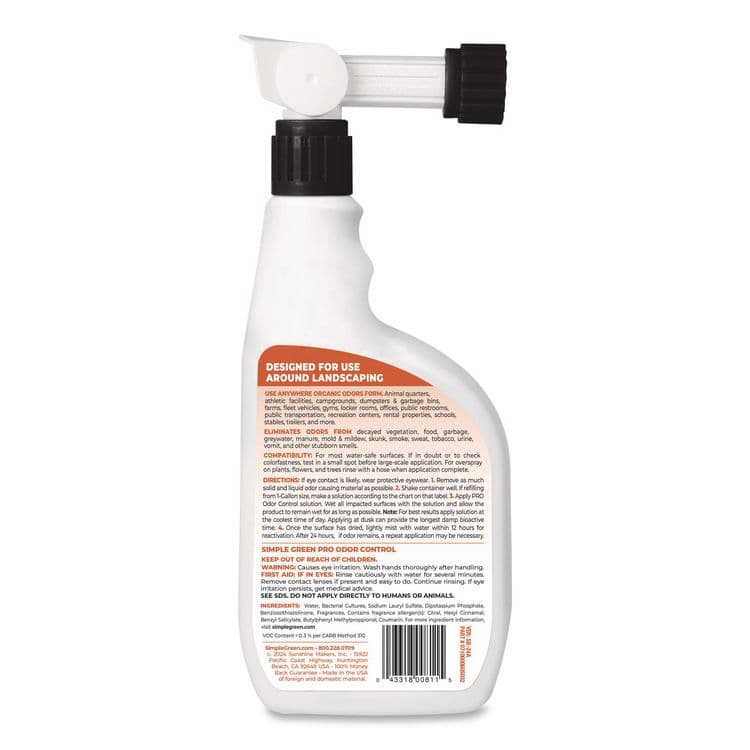 SUNSHINE MAKERS, . Pro Odor Control, Herbal, 32 oz Hose-End Spray Bottle, 6/Carton (SMP0705032) thumbnail 2