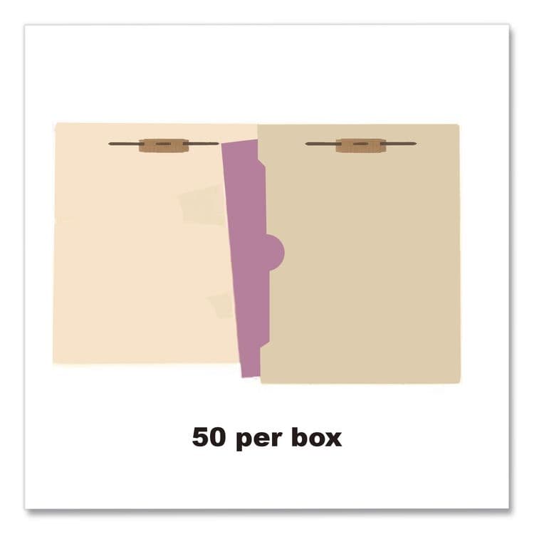 WESTERN STATES ENVELOPE CO Full Pocket End Tab Fastener Folders, Straight Tab, Expands 0.75", 2 Fasteners, Letter Size, Manila, 50/Box (MAQ50661) thumbnail 2