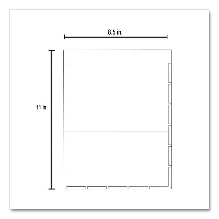WESTERN STATES ENVELOPE CO Large Tab Chart Divider Sheets, 7-Hole Punched, Letter, White, 250/Box (MAQ20256) thumbnail 4