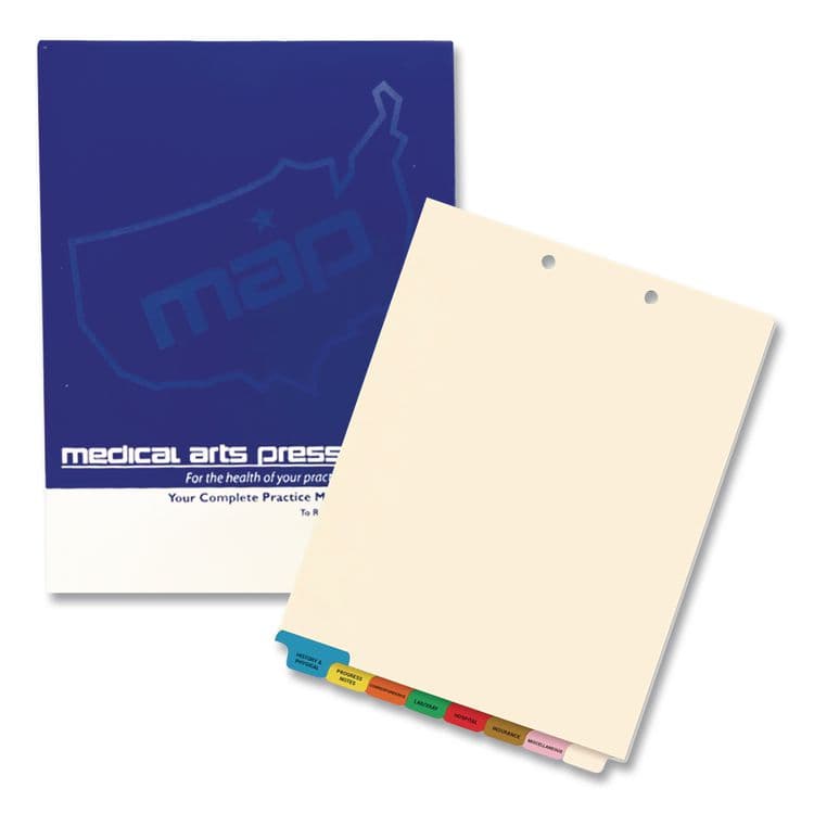 WESTERN STATES ENVELOPE CO Top Tab Medical Chart Indexes, 8-Tab, Assorted Medical, 11 x 8.5, Manila, 50/Box (MAQ30228)