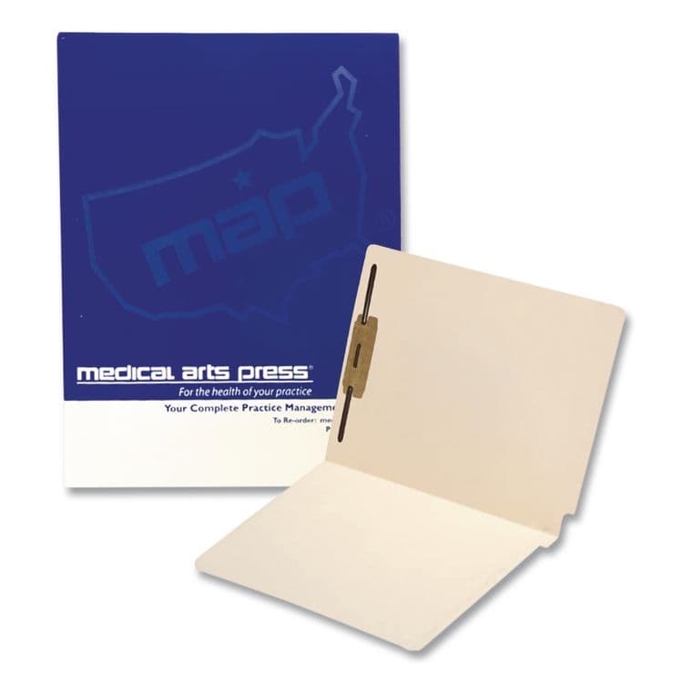 WESTERN STATES ENVELOPE CO Heavy-Duty End Tab Fastener Folders, Straight Tab, Expands 0.75", 1 Fastener, Letter Size, Manila, 50/Box (MAQ31463)
