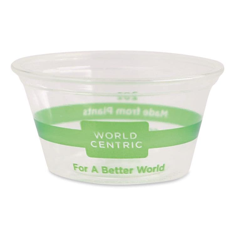 WORLD CENTRIC PLA Clear Portion Cups, Souffle, 2 oz, Plastic, Clear, 2,000/Carton (WORCPCS2S)